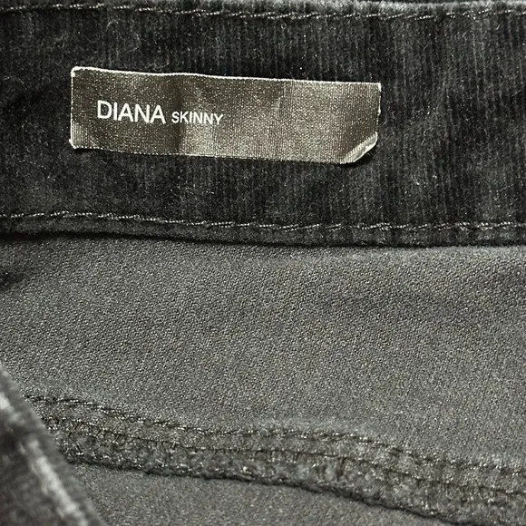 Kut From The Kloth Black Corduroy Skinny Jeans Diana Skinny Low Rise, Size 2