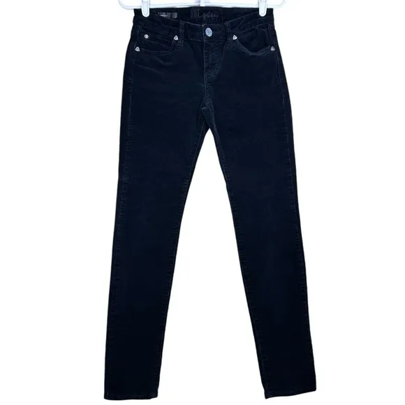 Kut From The Kloth Black Corduroy Skinny Jeans Diana Skinny Low Rise, Size 2