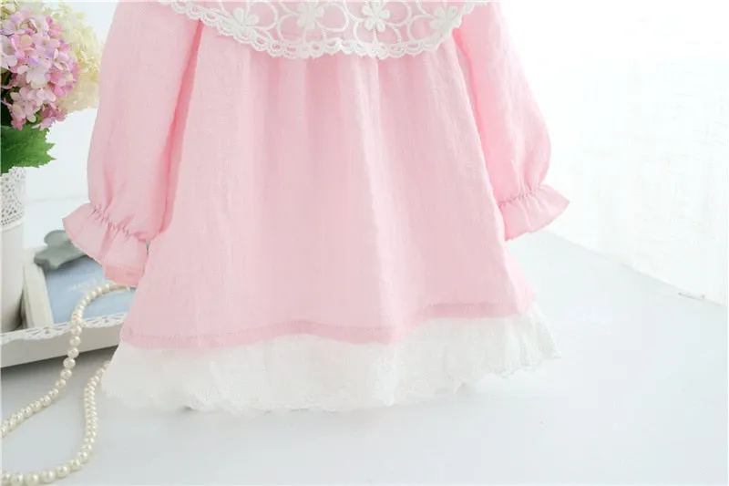 Lace Embroidery Baby Dress Pink