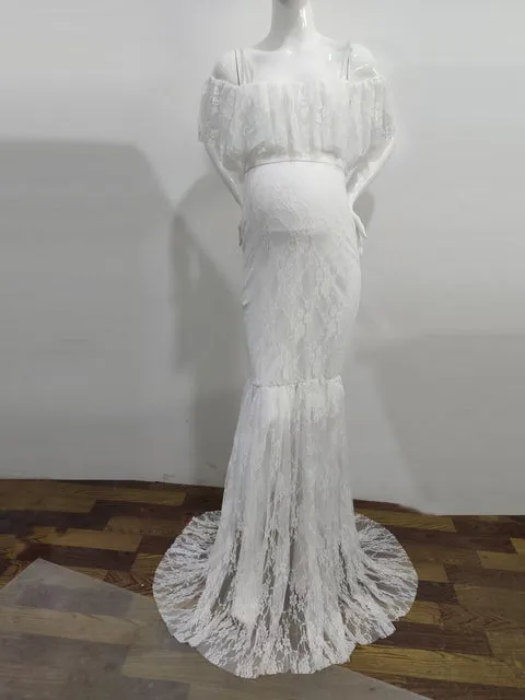 Lace Maternity Dress For Photo Shoot or  Baby Shower Dress