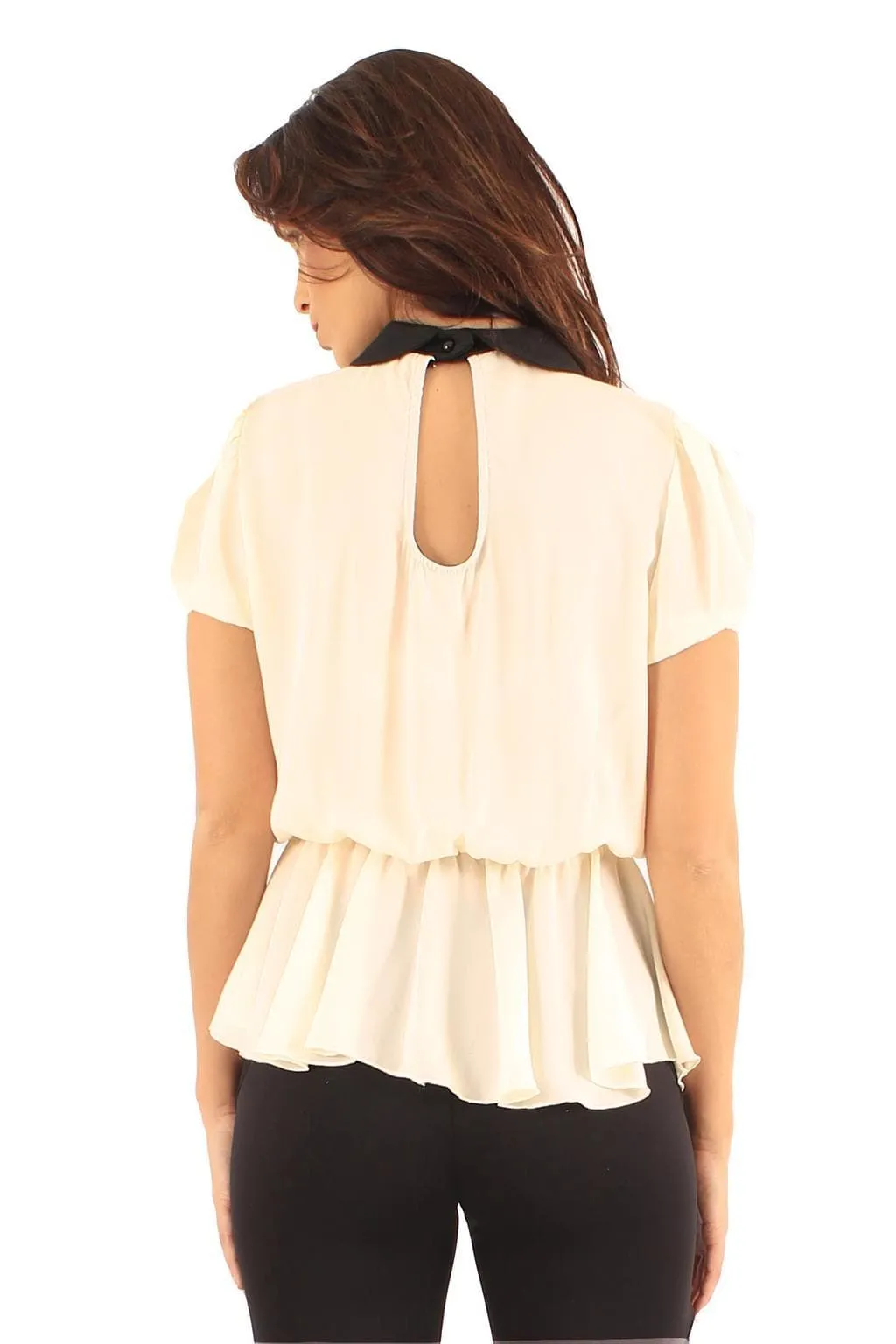 Ladies Collared Peplum Top