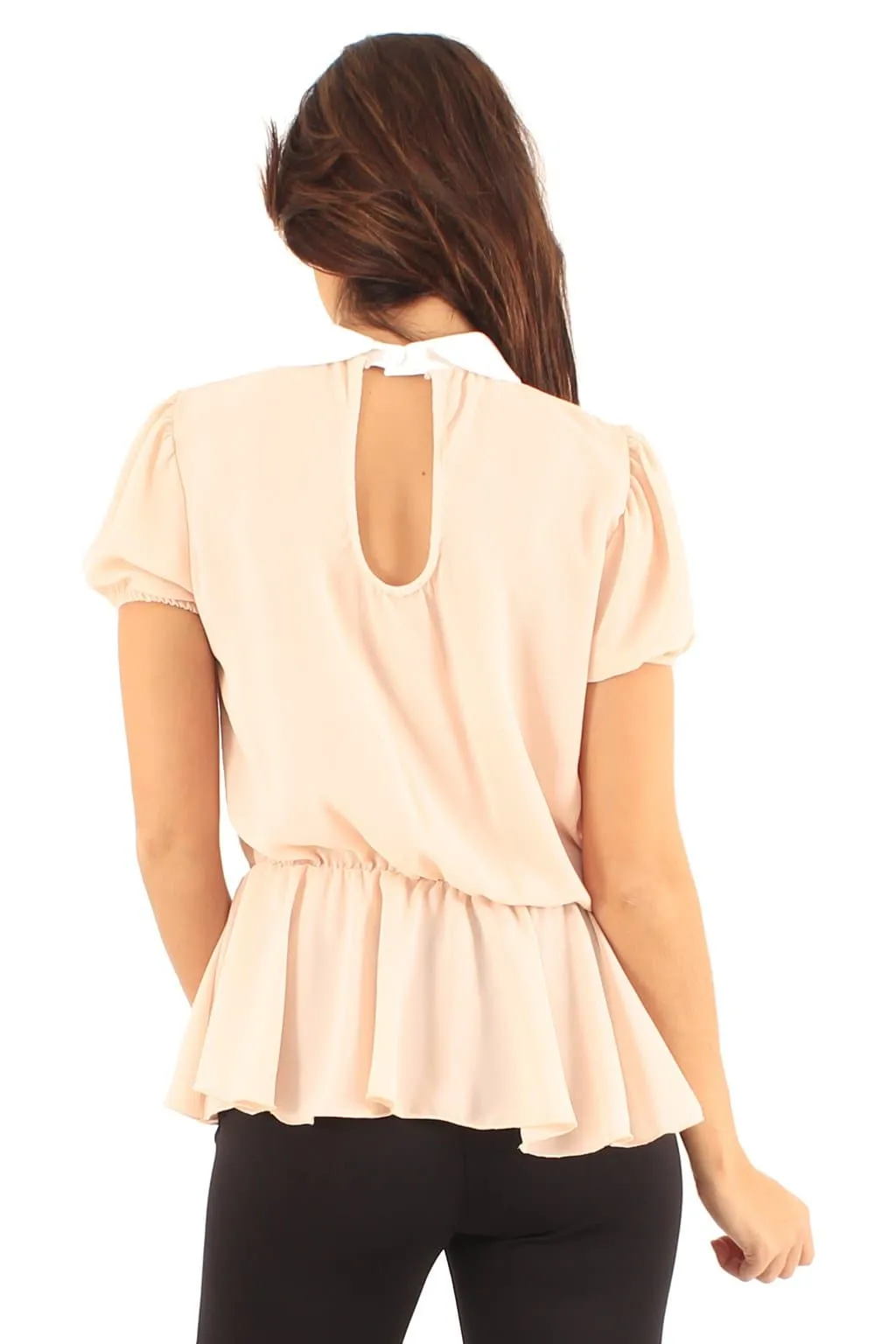 Ladies Collared Peplum Top