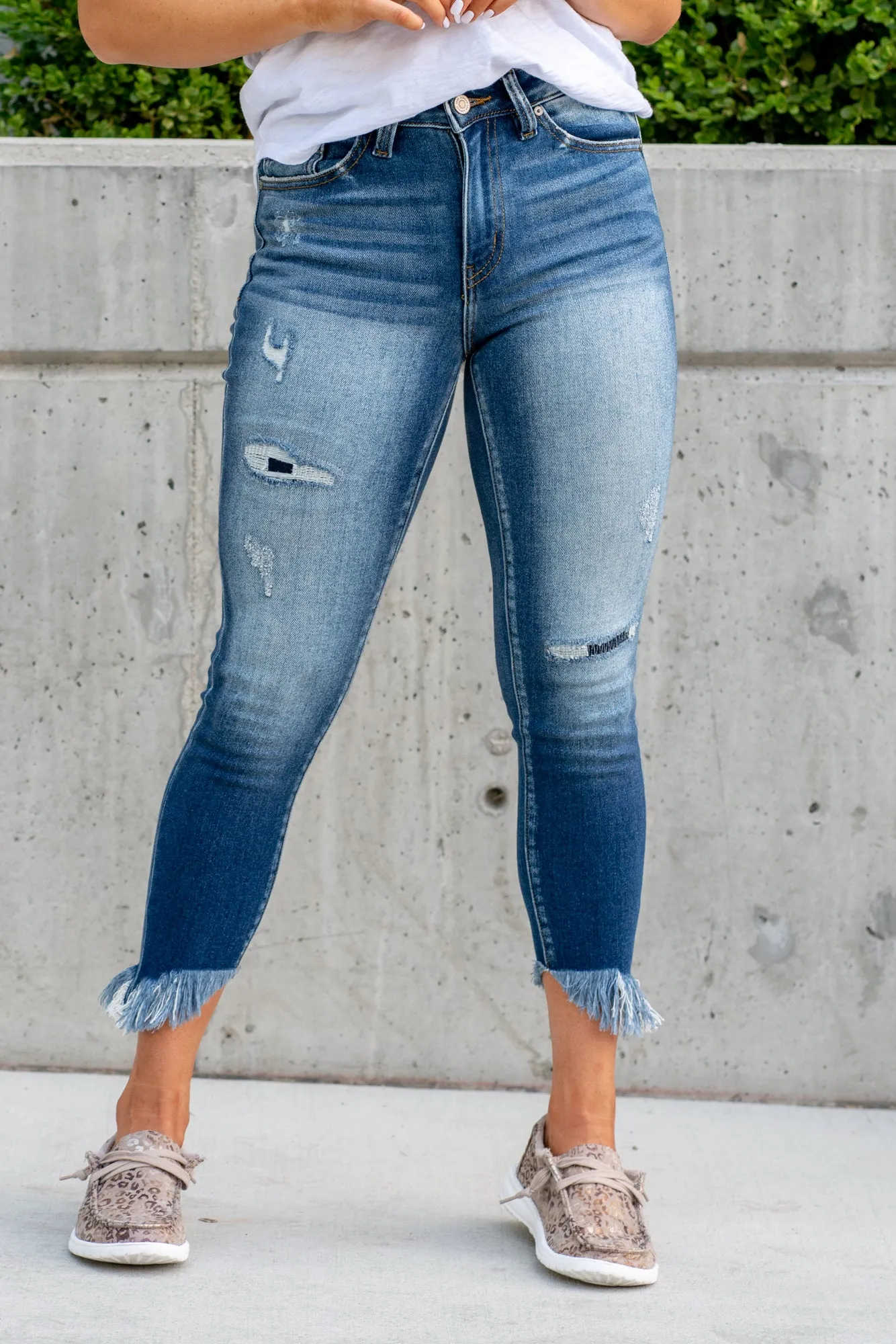 Laredo High Rise Fray Hem Ankle Skinny