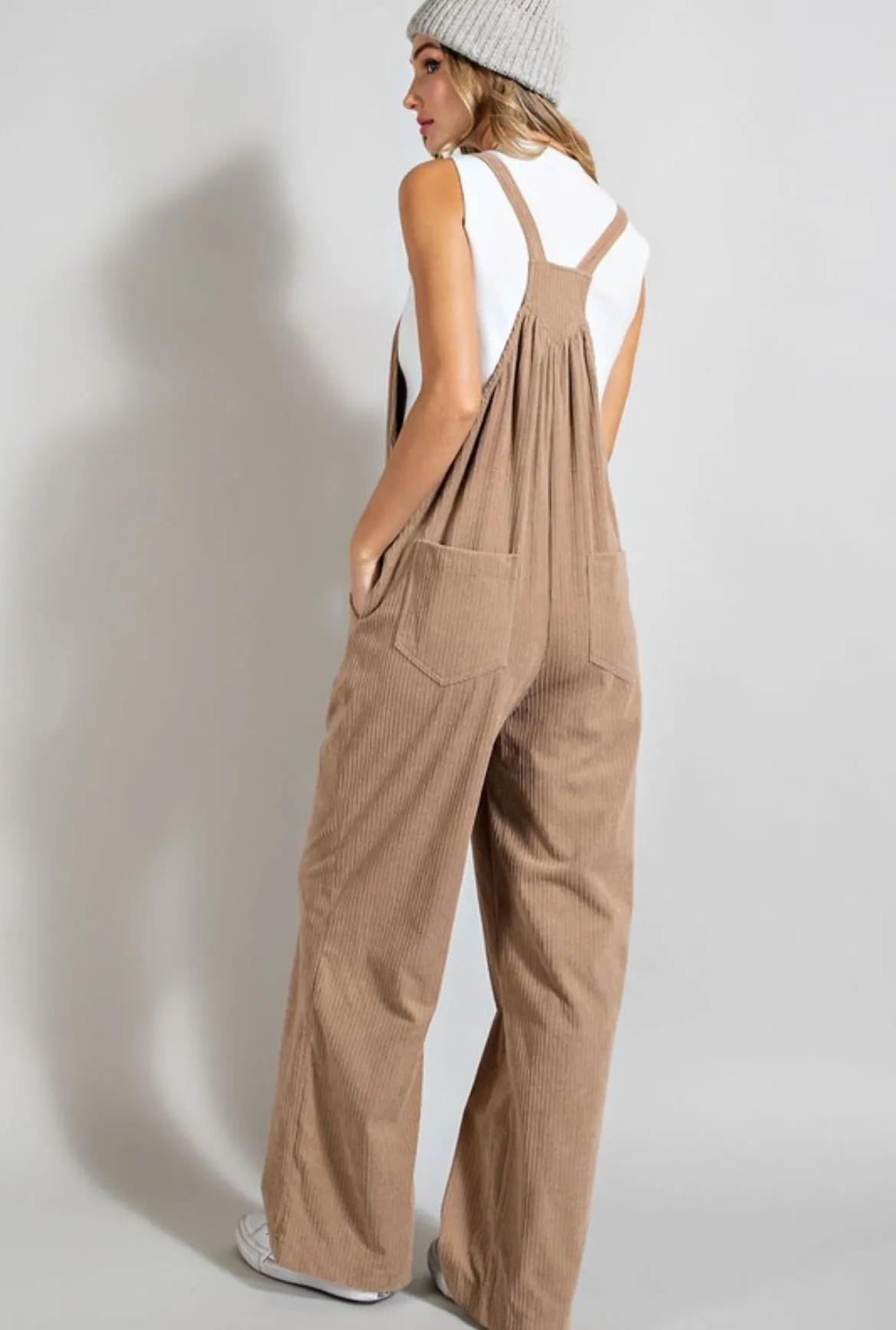 Latte Corduroy Overalls