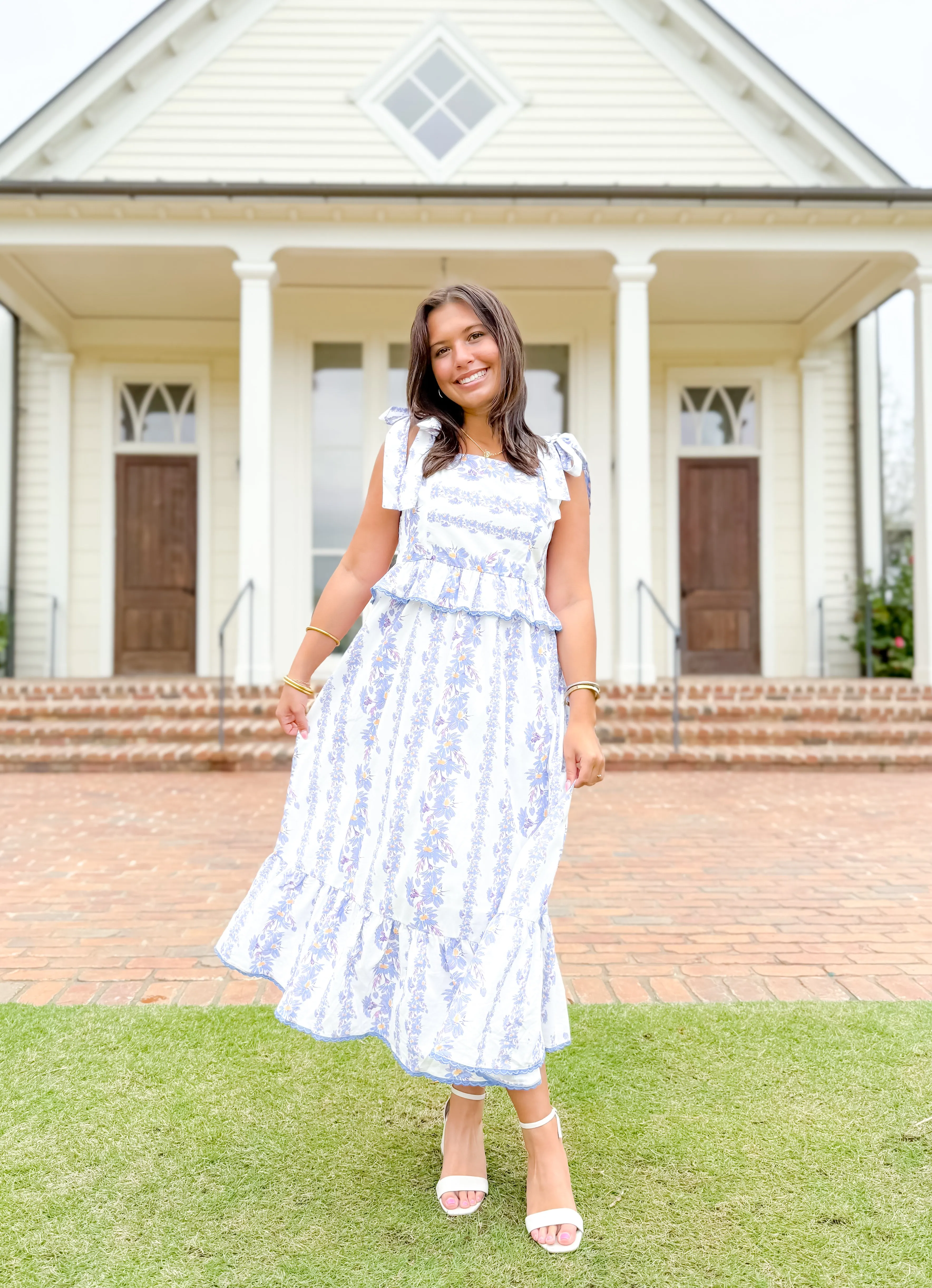 Lavender Love Peplum Hem Midi Dress