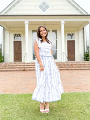 Lavender Love Peplum Hem Midi Dress