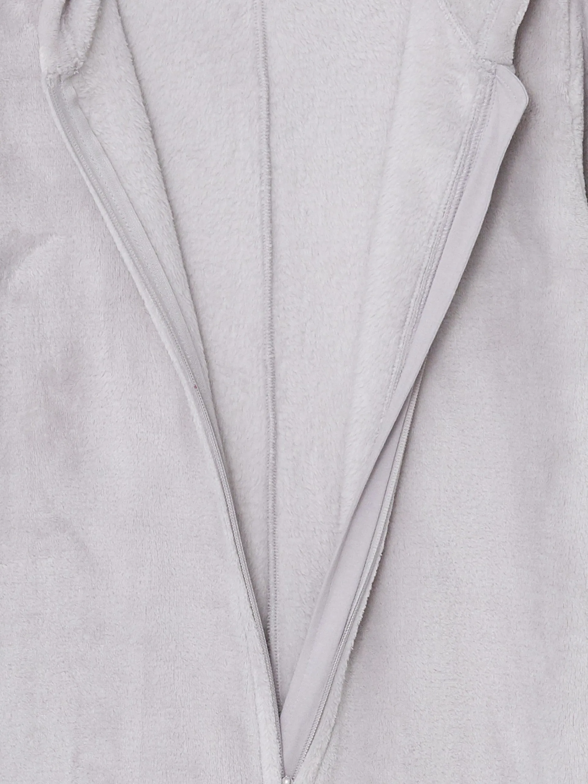 Lcw Young Gray Hooded Embroidered Long Sleeve Women'S Sleeping Bag