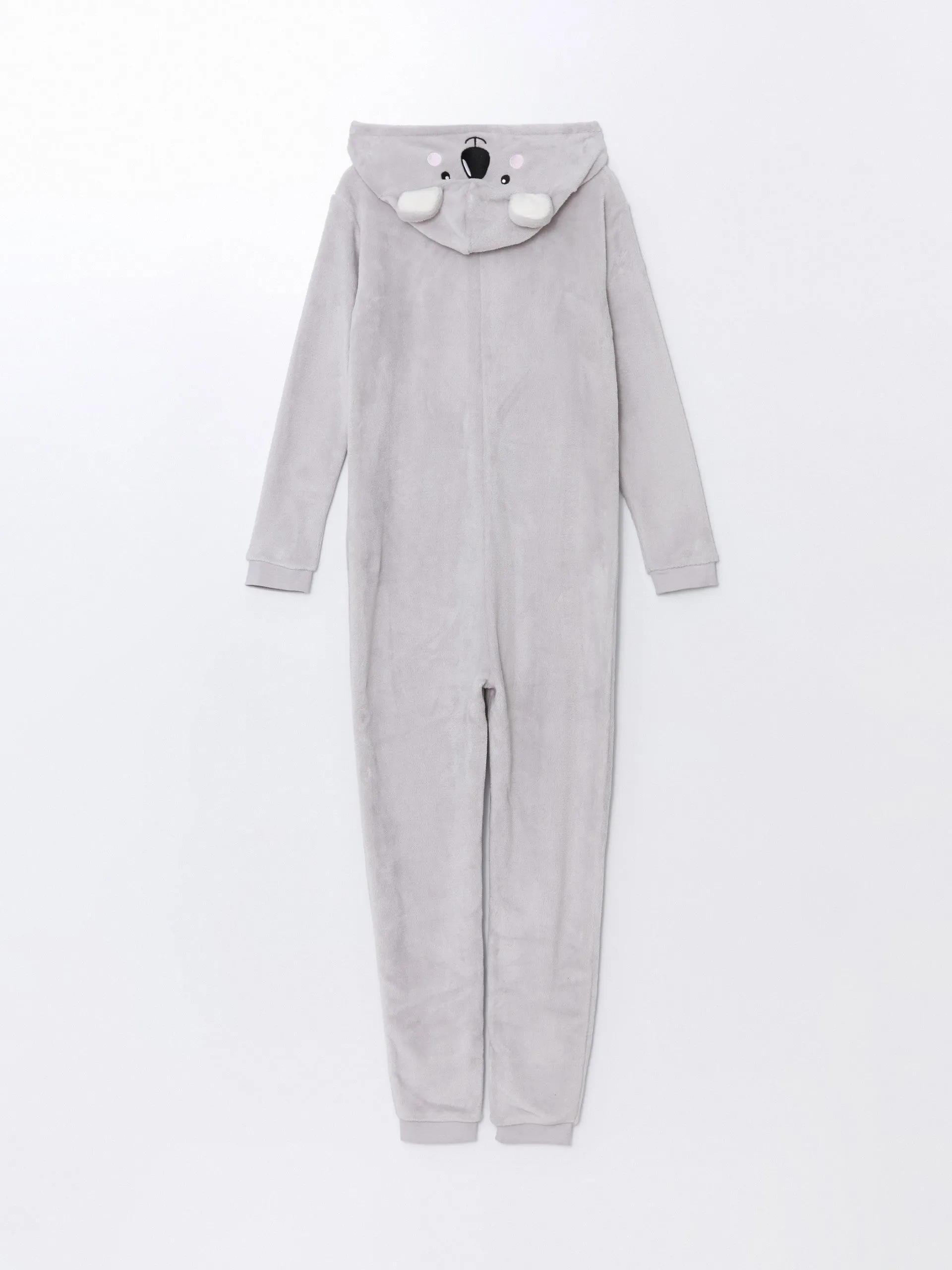 Lcw Young Gray Hooded Embroidered Long Sleeve Women'S Sleeping Bag