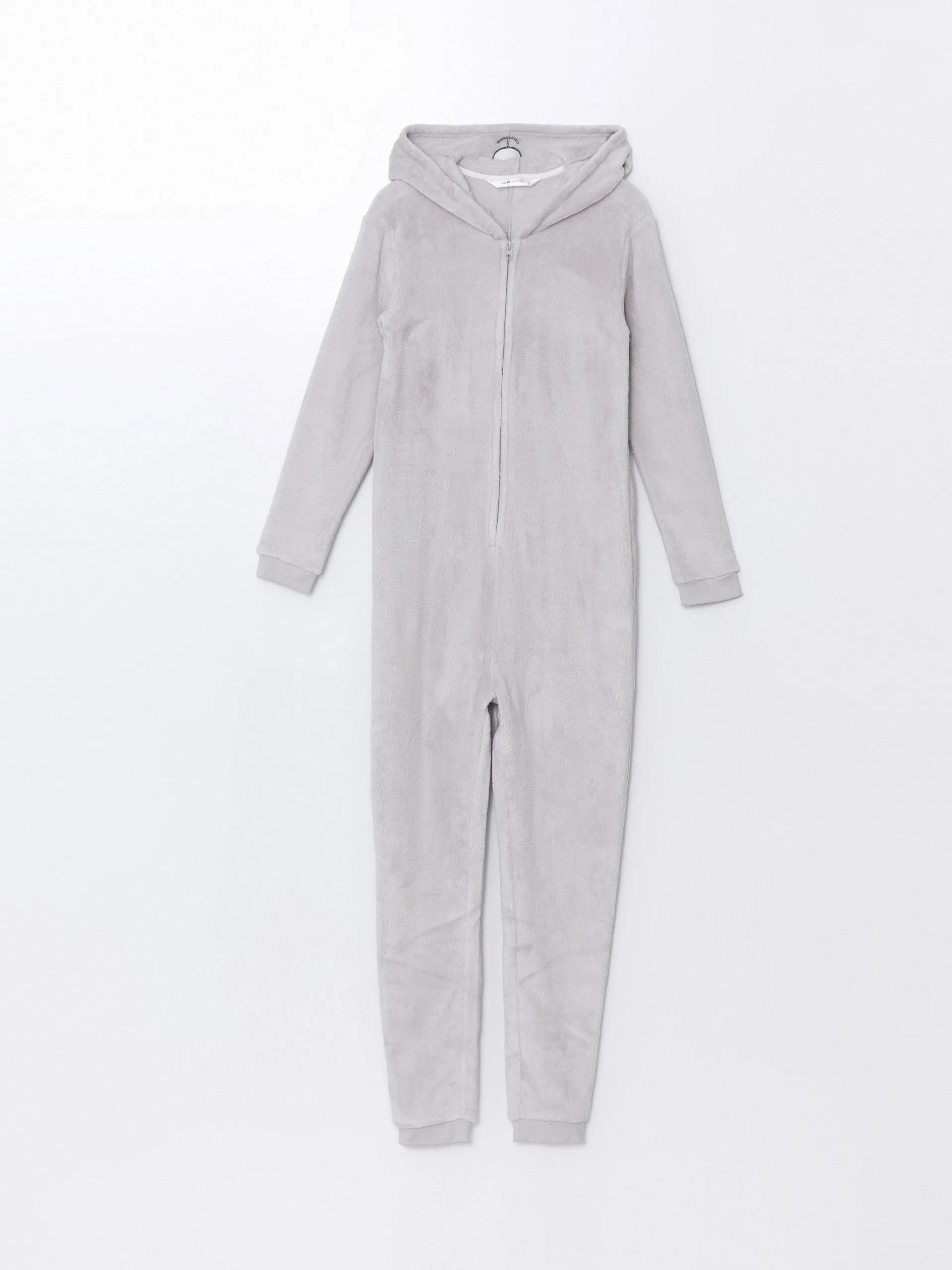Lcw Young Gray Hooded Embroidered Long Sleeve Women'S Sleeping Bag