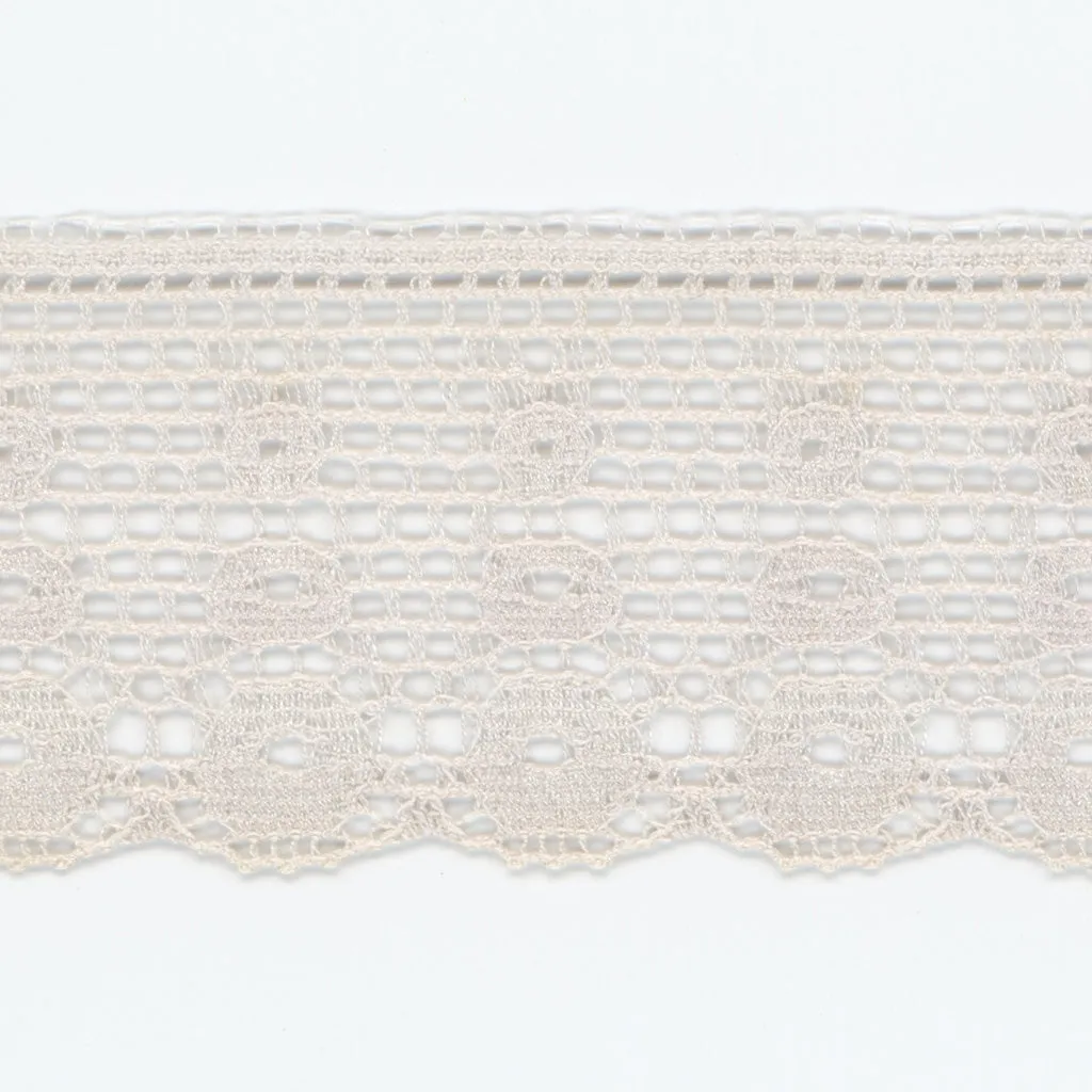 Leavers Trimming Lace #93 Silver Rose