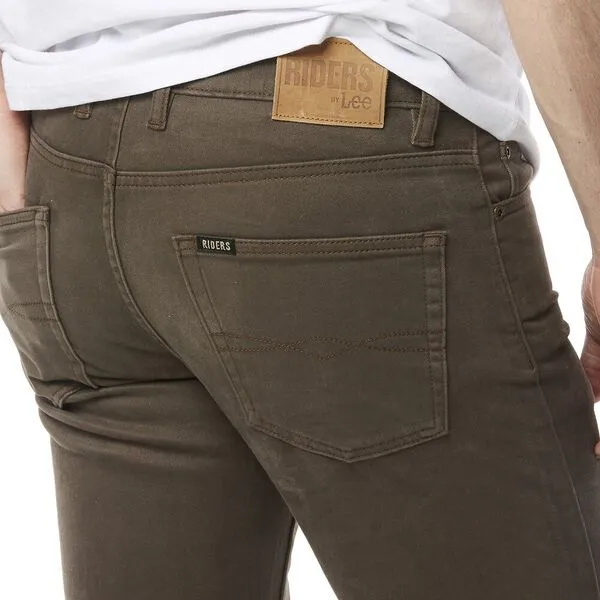 Lee Riders Moleskin Stretch Mens Jeans Woodland Brown