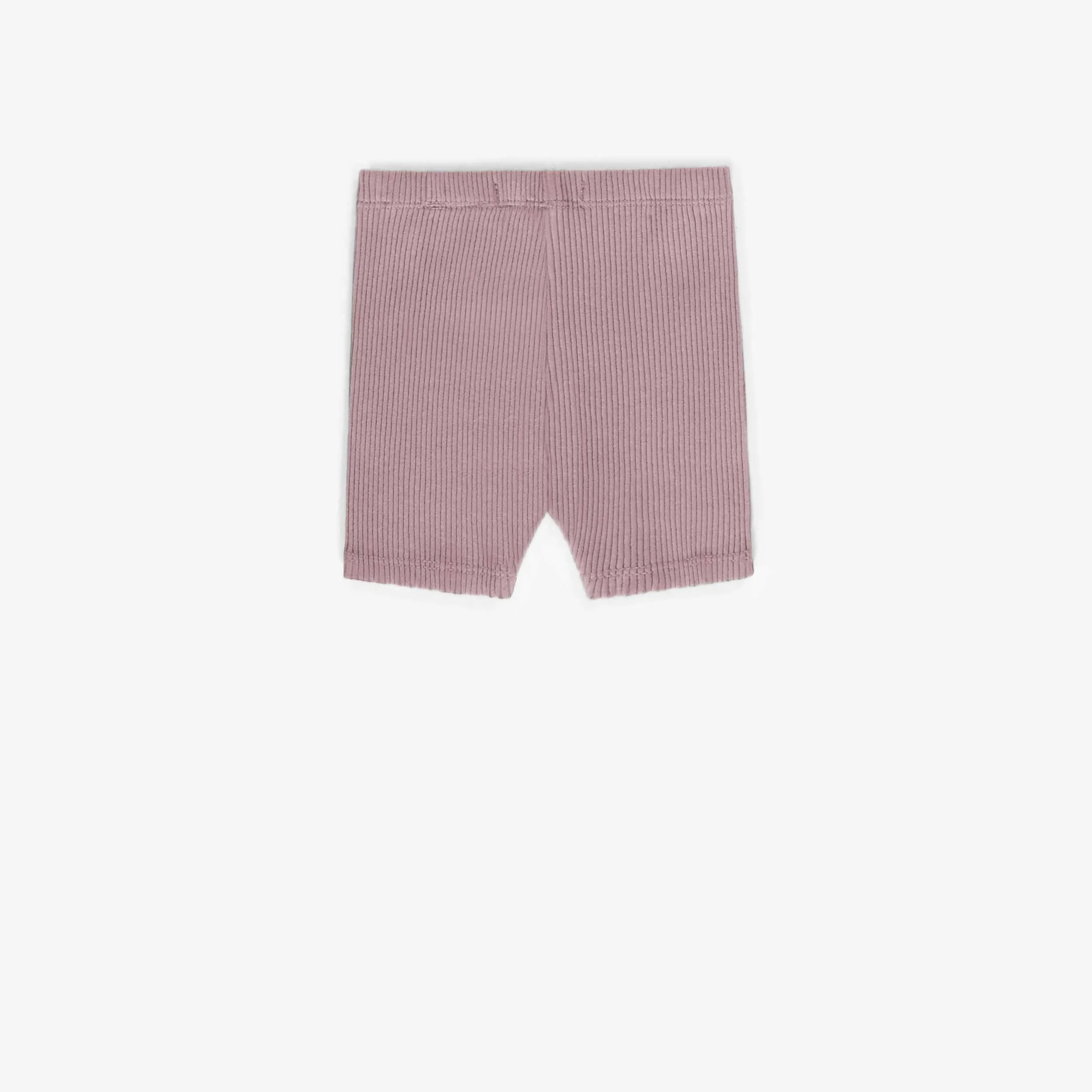 Legging court rose en coton côtelé, bébé || Pink biker short in cotton ribbed, baby
