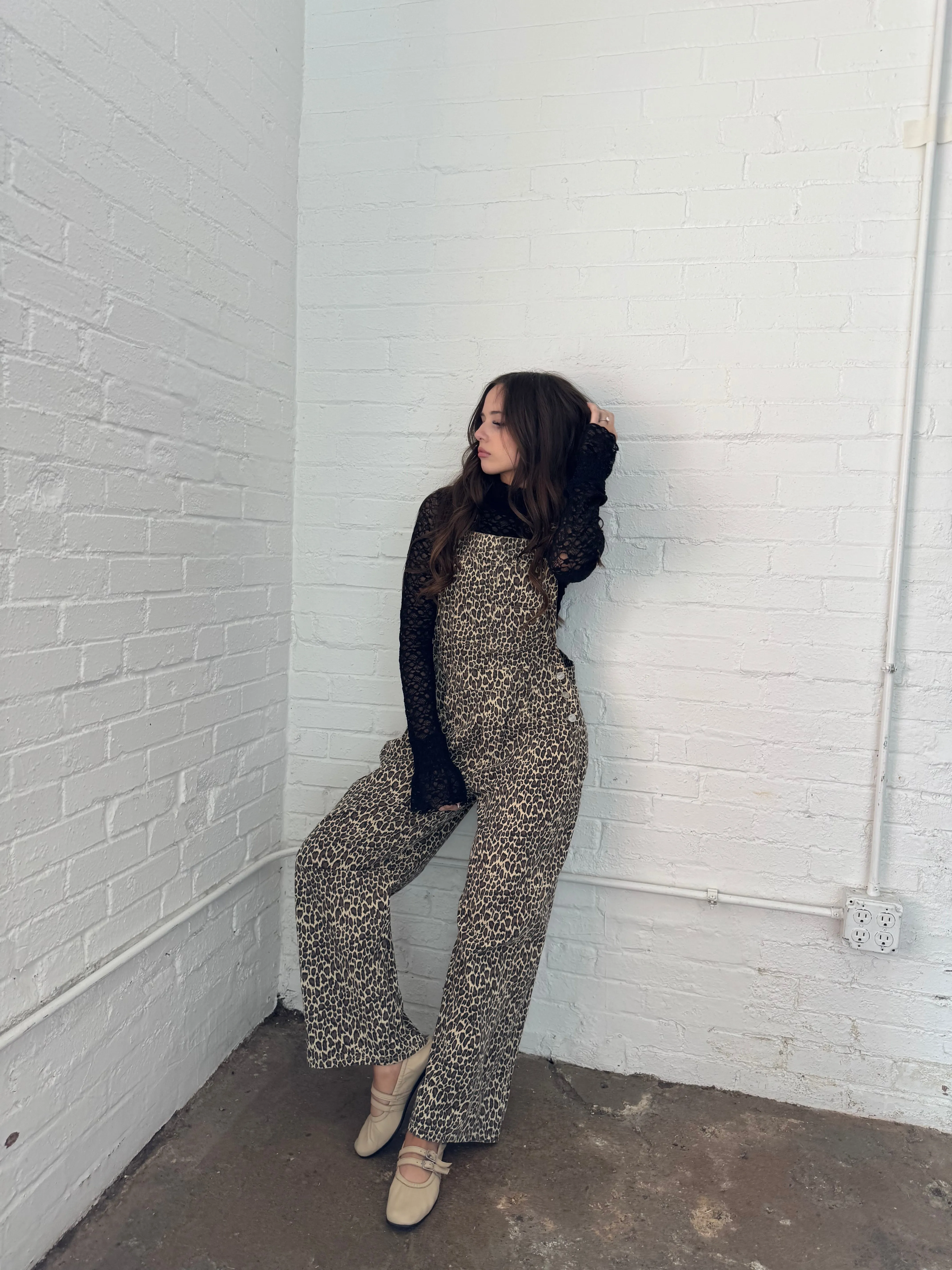 Leopard Barrel Overalls