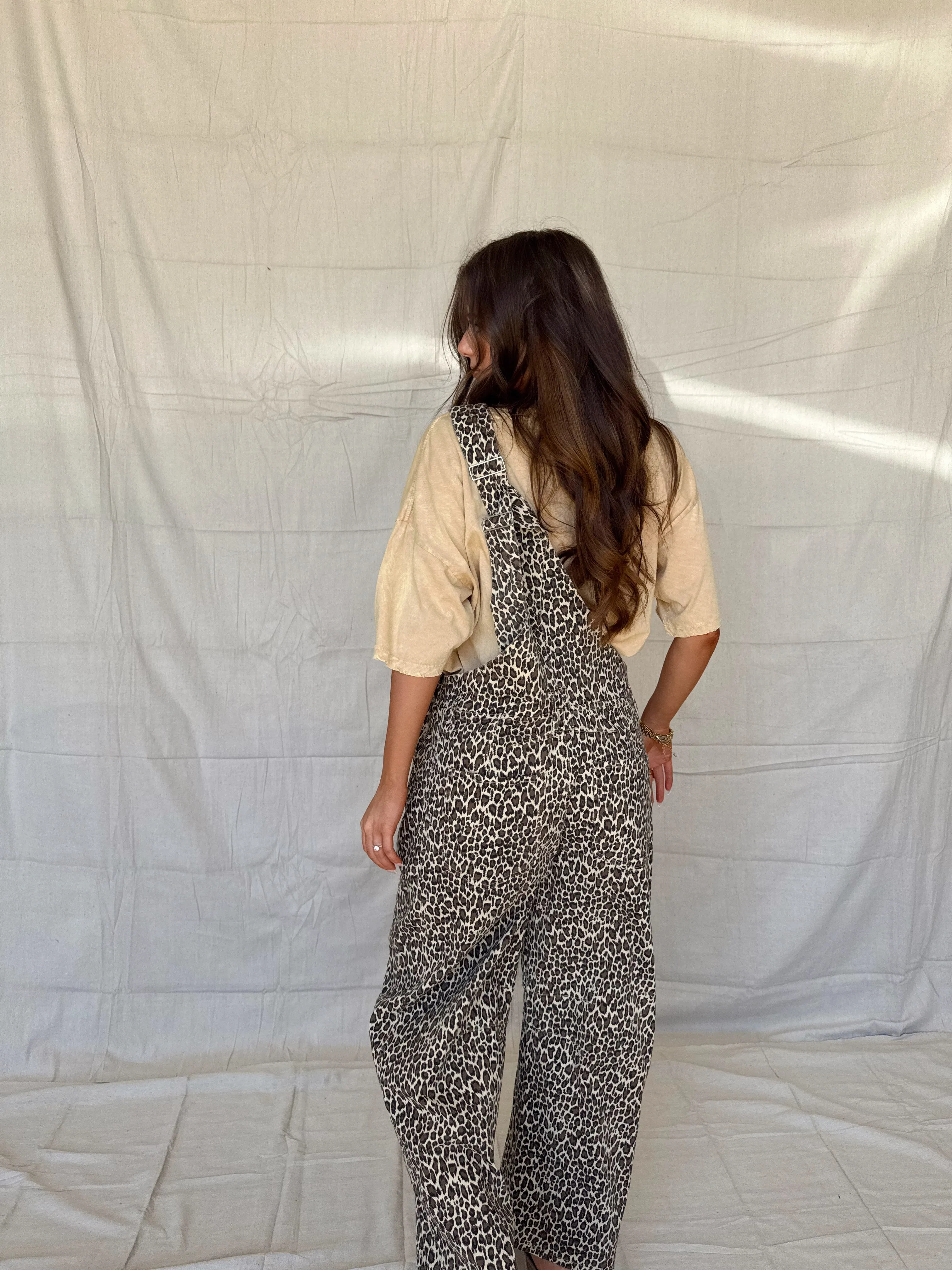 Leopard Barrel Overalls