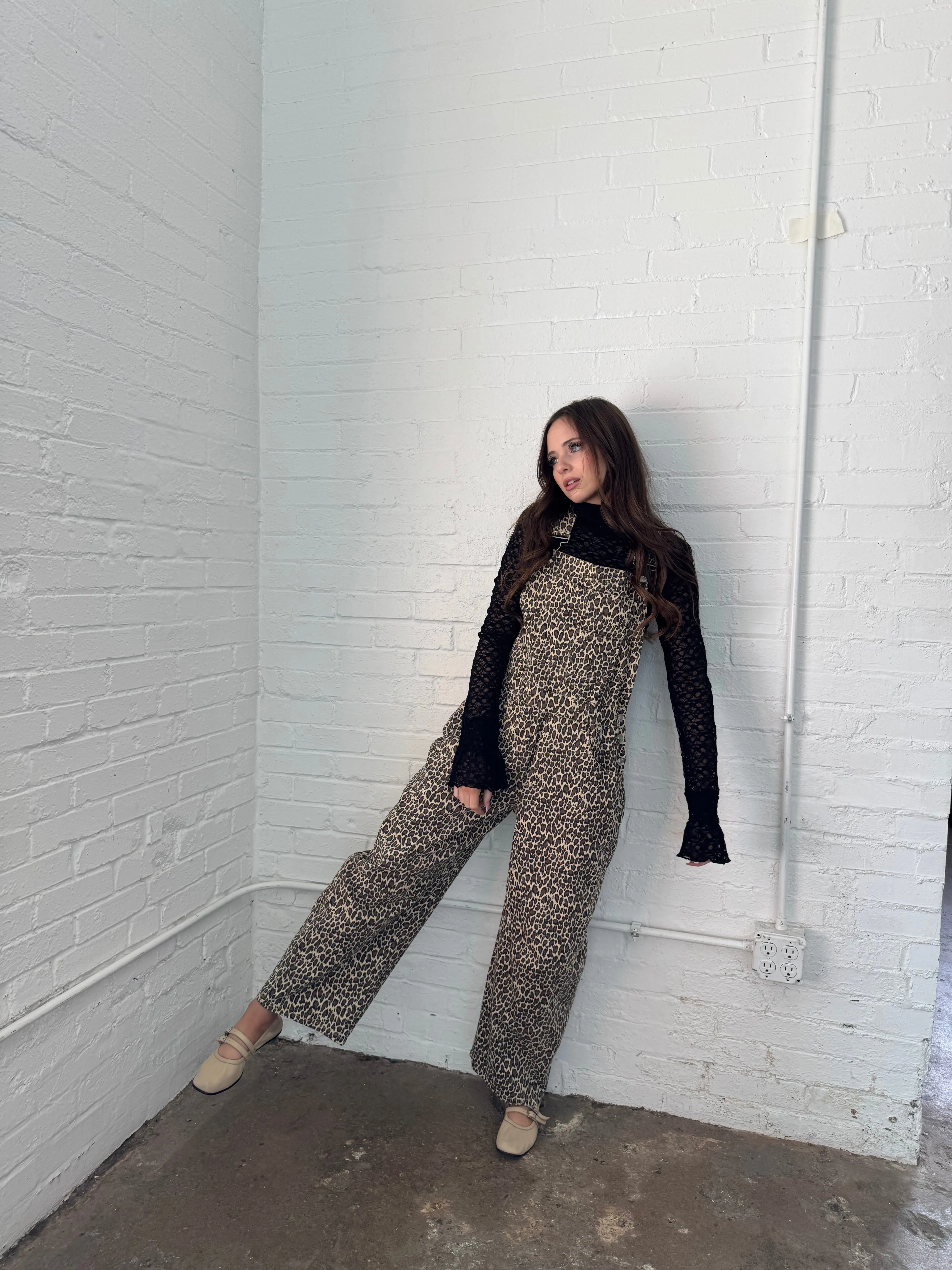 Leopard Barrel Overalls