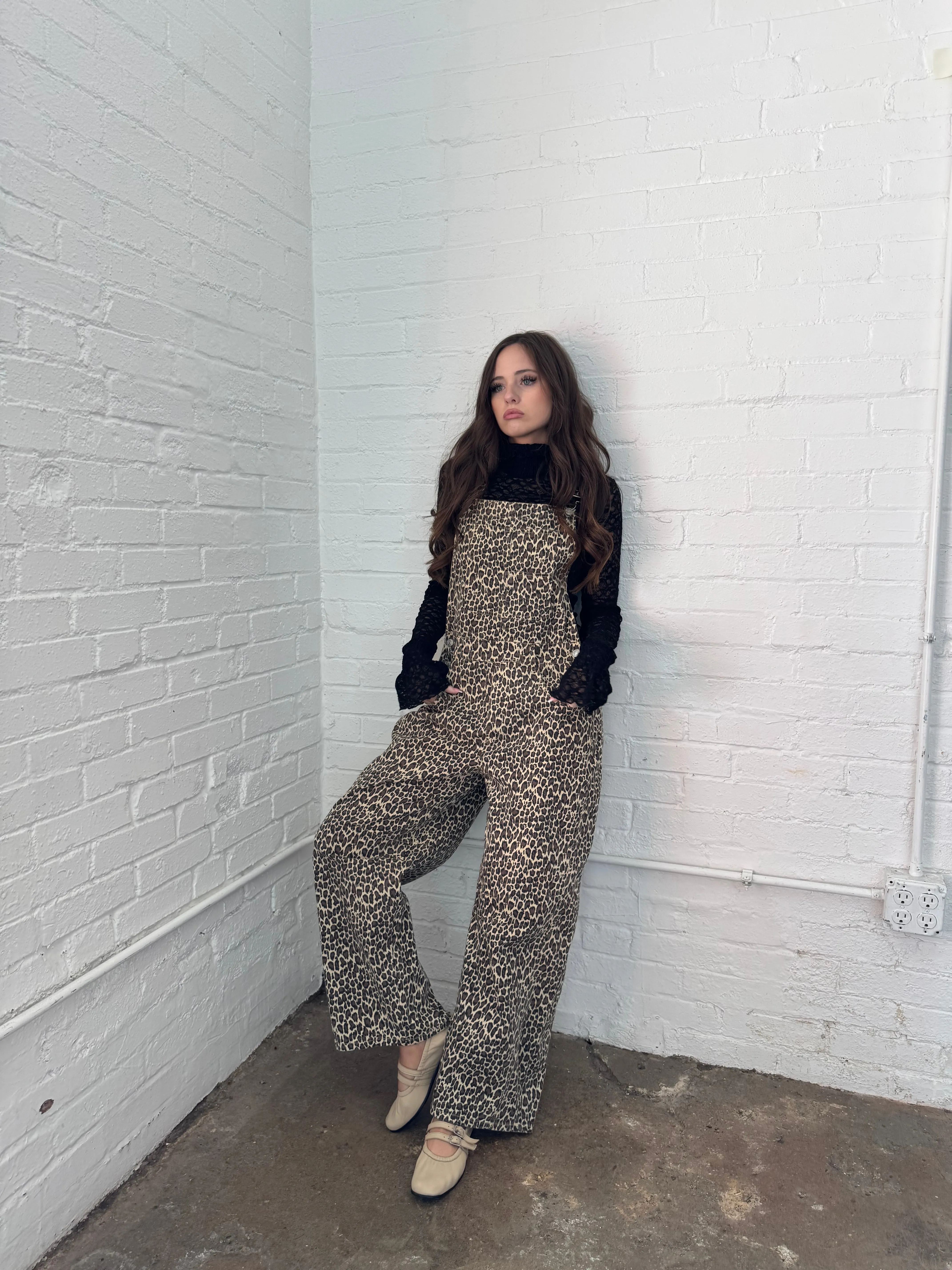Leopard Barrel Overalls