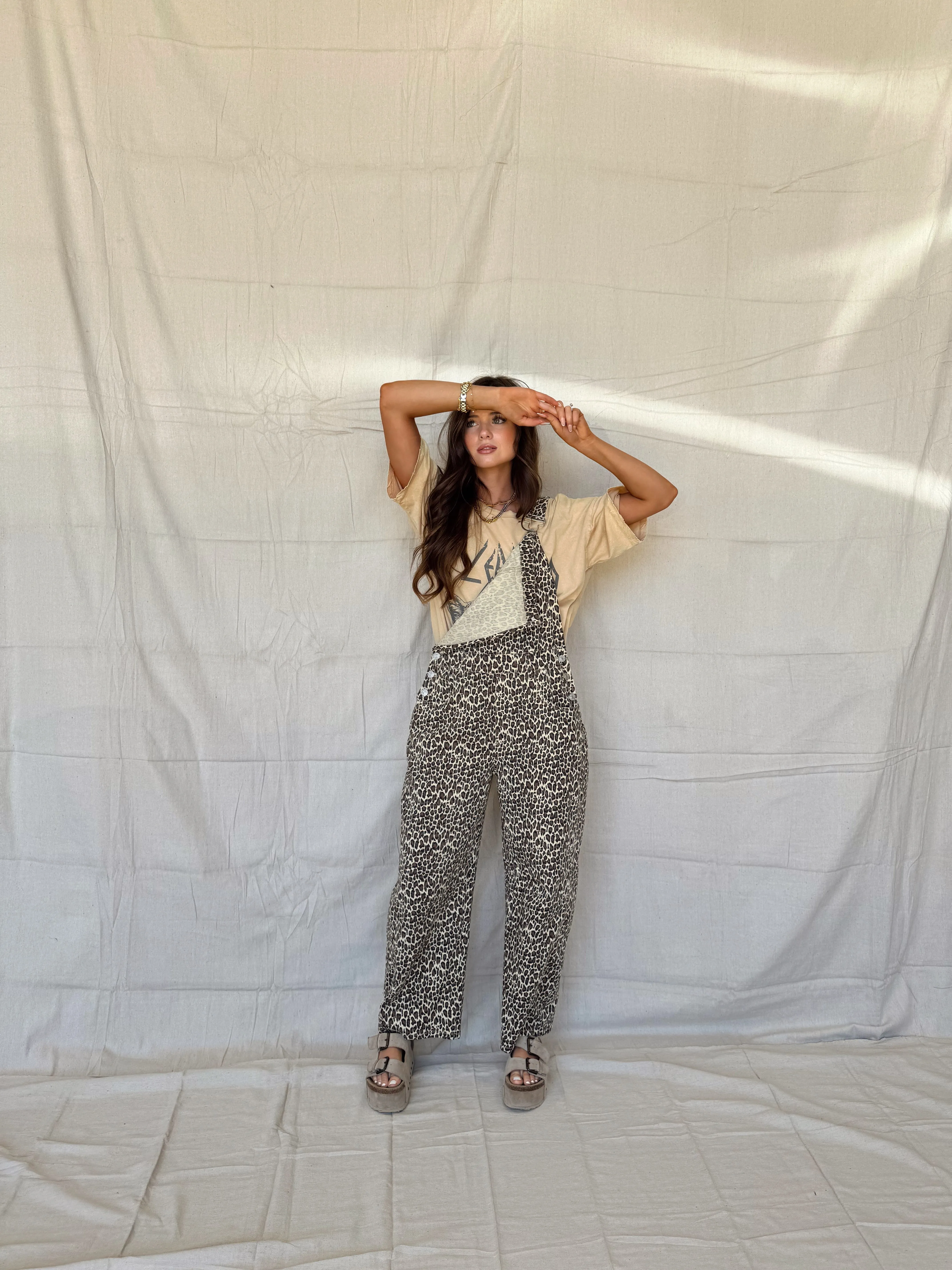 Leopard Barrel Overalls