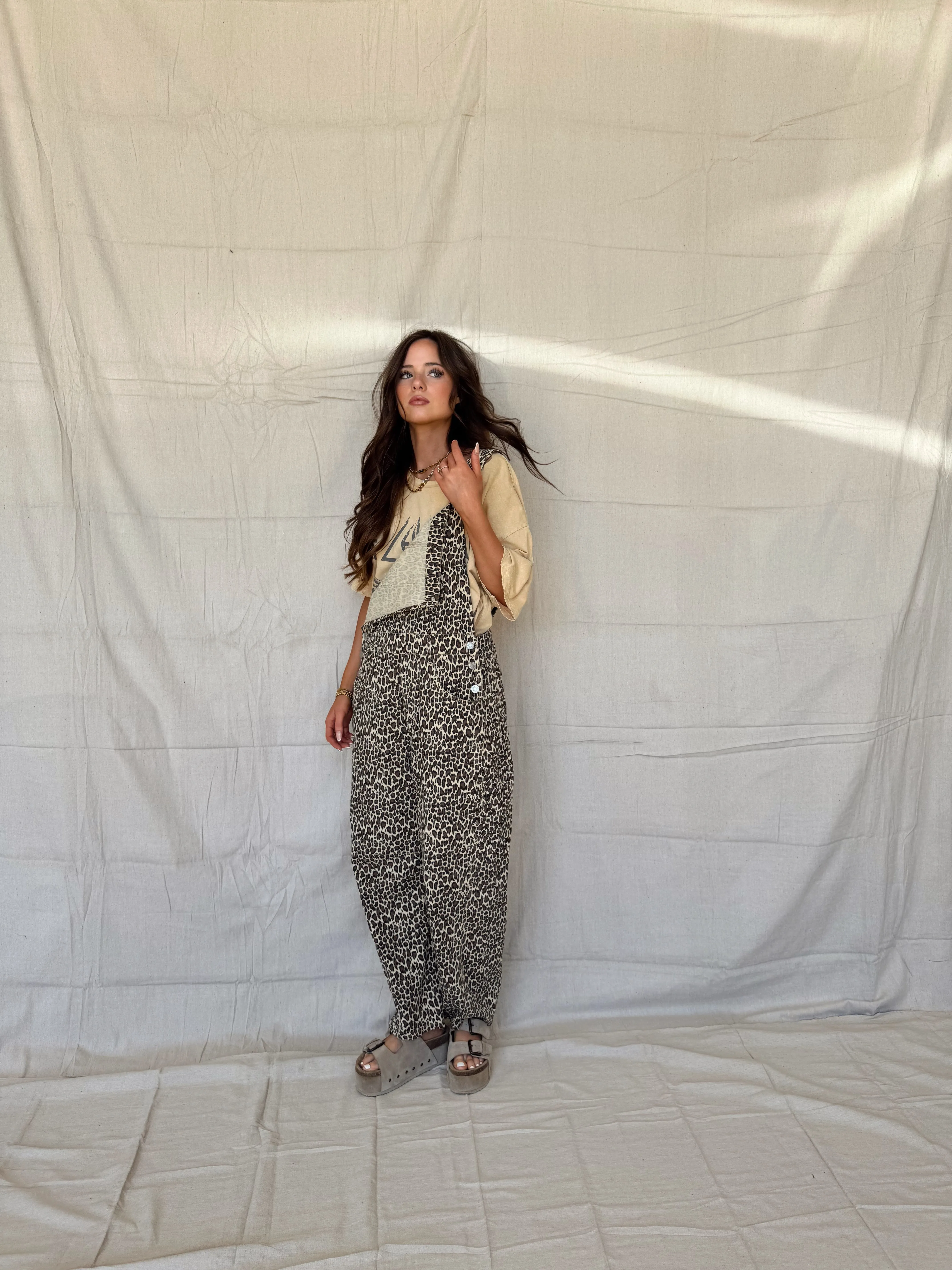 Leopard Barrel Overalls