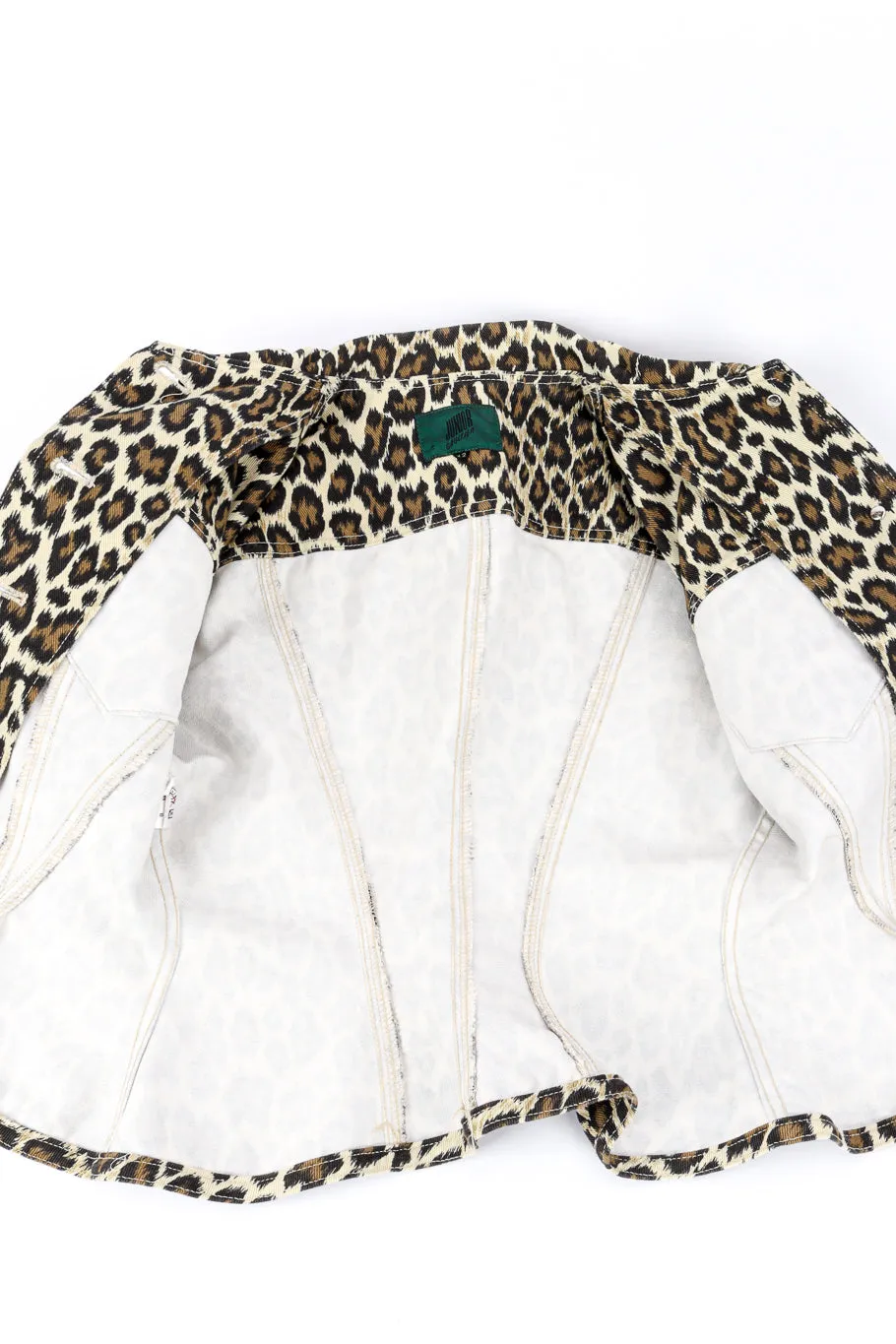 Leopard Denim Peplum Jacket