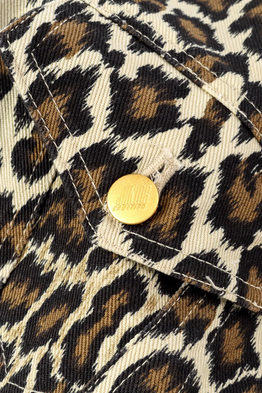 Leopard Denim Peplum Jacket