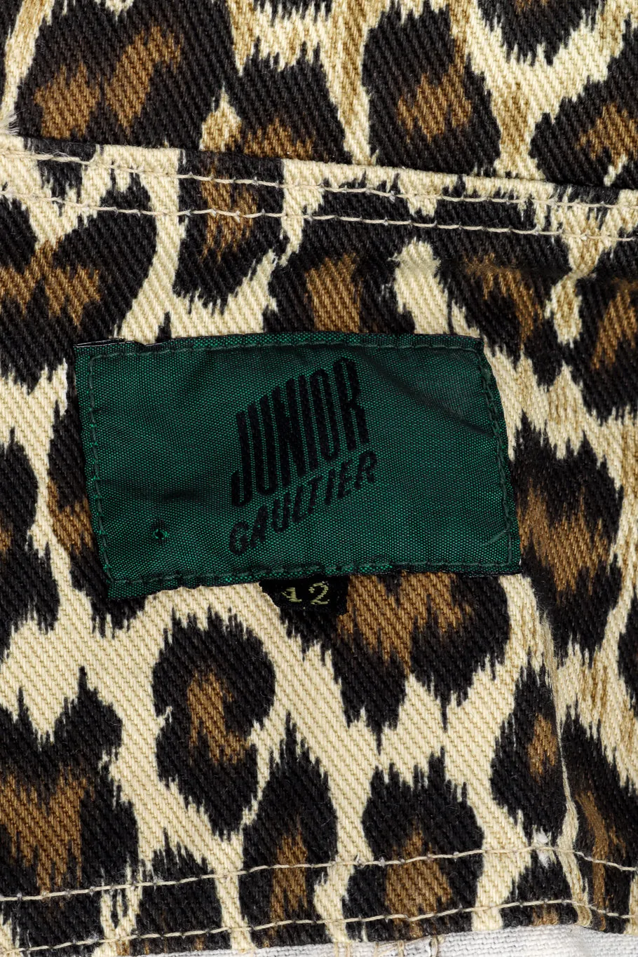 Leopard Denim Peplum Jacket