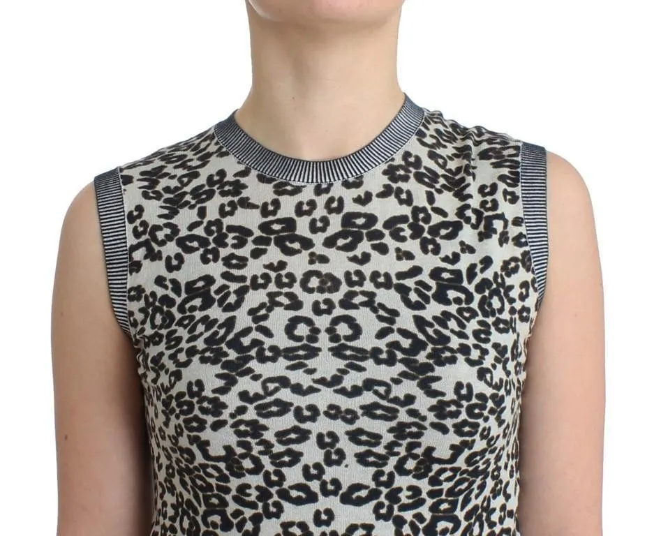 Leopard printed knit top