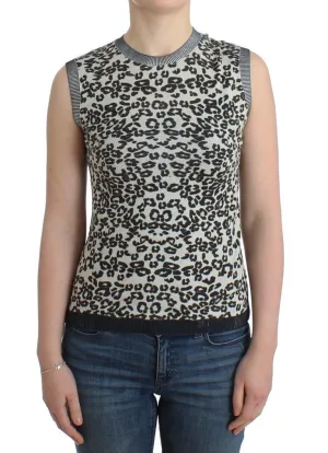 Leopard printed knit top