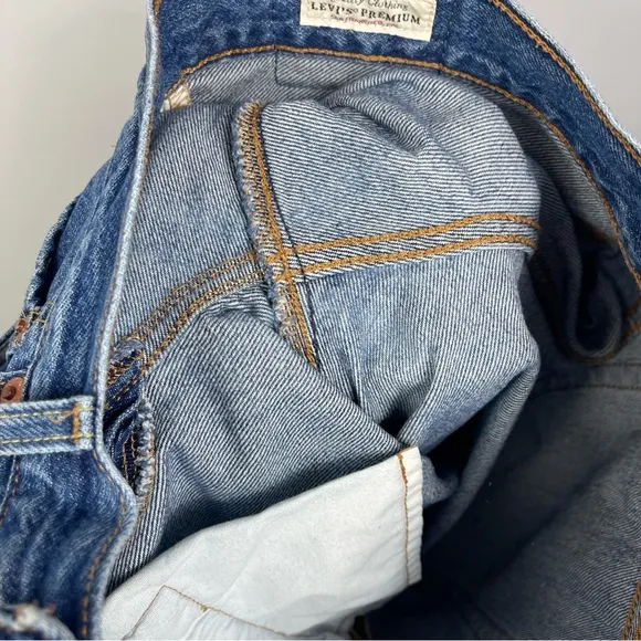 Levi's Premium BIG E 501 Skinny High Rise Sansome Blue Vintage Wash Jeans 27