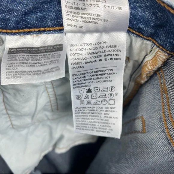 Levi's Premium BIG E 501 Skinny High Rise Sansome Blue Vintage Wash Jeans 27