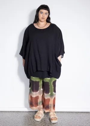 Lilo Top - Black Loose Weave Linen