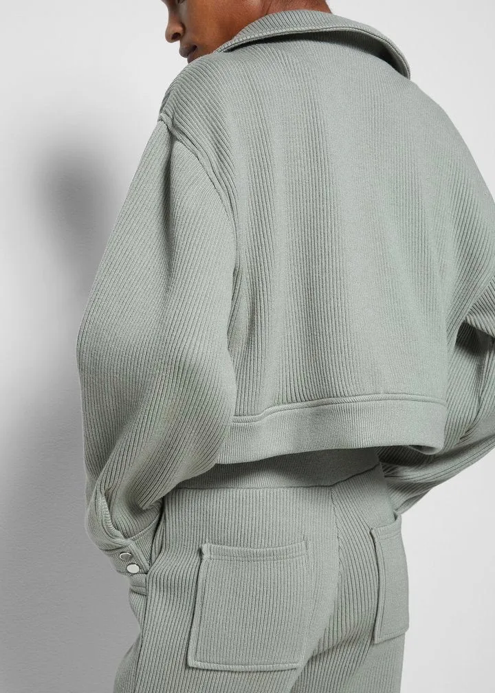 Linza Recycled Rib Zip Utility Jacket (Sage)