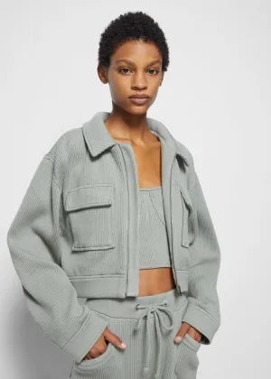 Linza Recycled Rib Zip Utility Jacket (Sage)