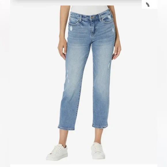Liverpool Los Angeles Straight in Thyme Denim Crop Stretch Jeans Size 14W NWT