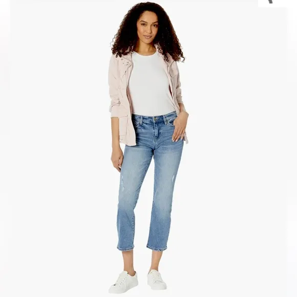 Liverpool Los Angeles Straight in Thyme Denim Crop Stretch Jeans Size 14W NWT