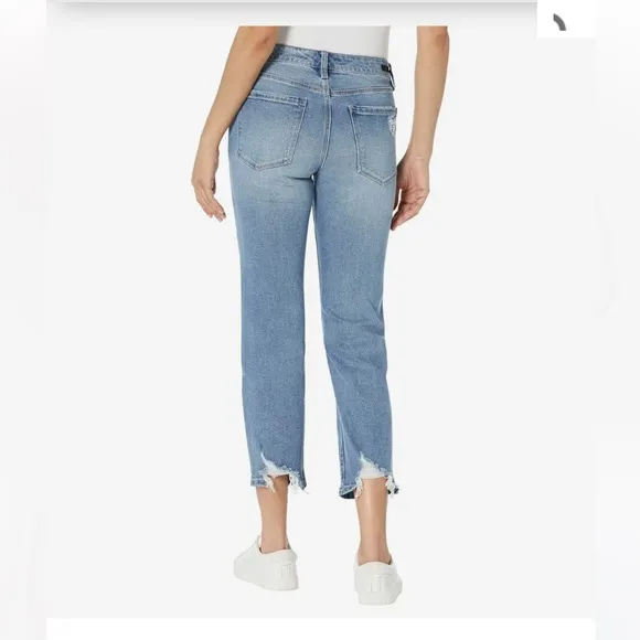 Liverpool Los Angeles Straight in Thyme Denim Crop Stretch Jeans Size 14W NWT