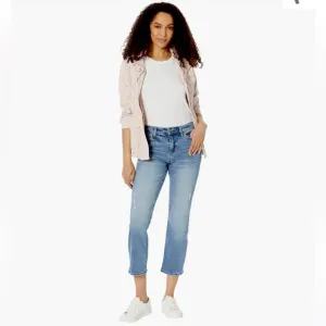 Liverpool Los Angeles Straight in Thyme Denim Crop Stretch Jeans Size 14W NWT
