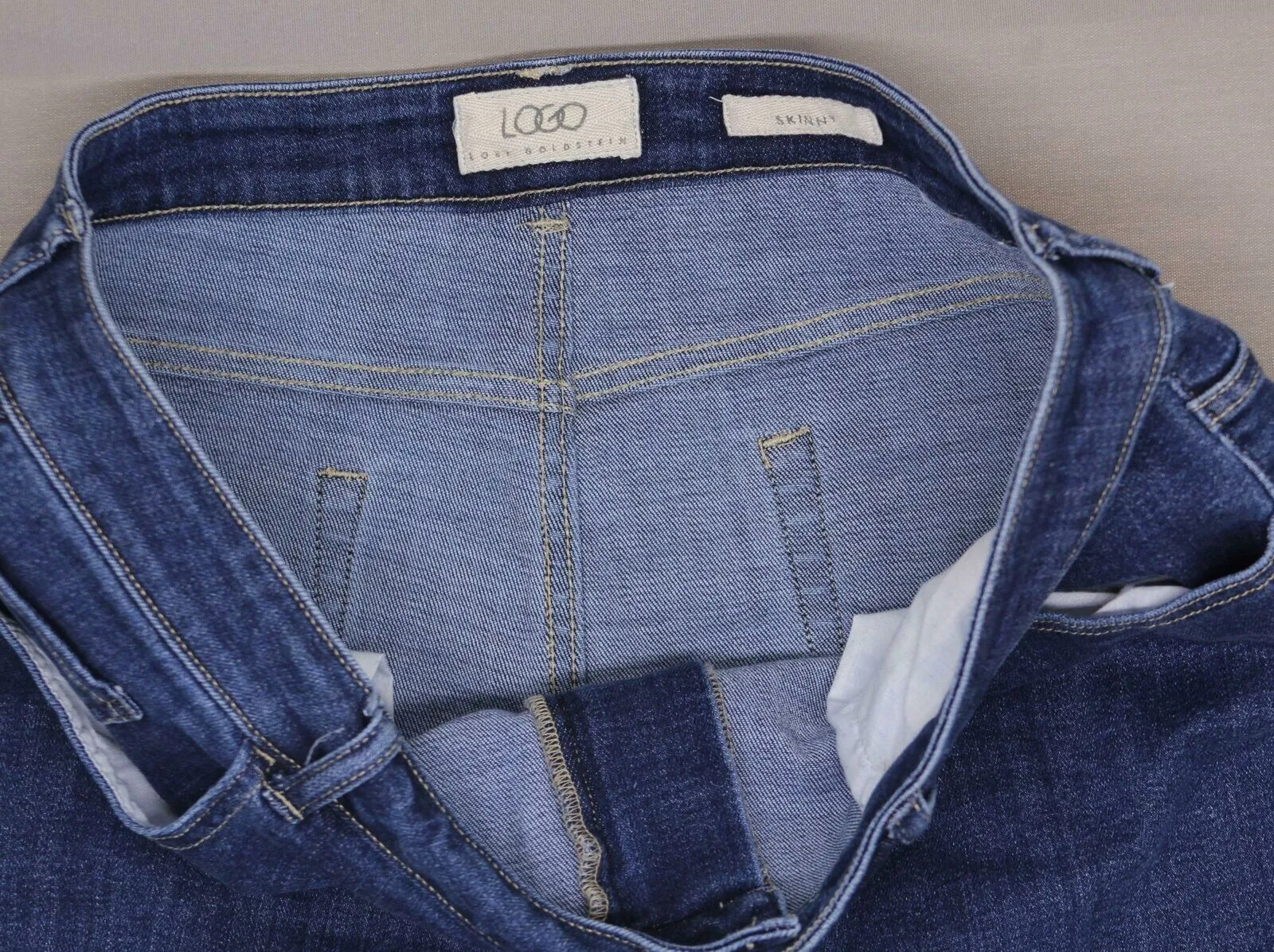 Logo by Lori Goldstein Petite Skinny High Waisted Jeans Medium Wash 14