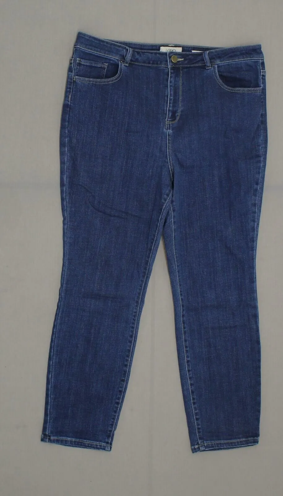 Logo by Lori Goldstein Petite Skinny High Waisted Jeans Medium Wash 14