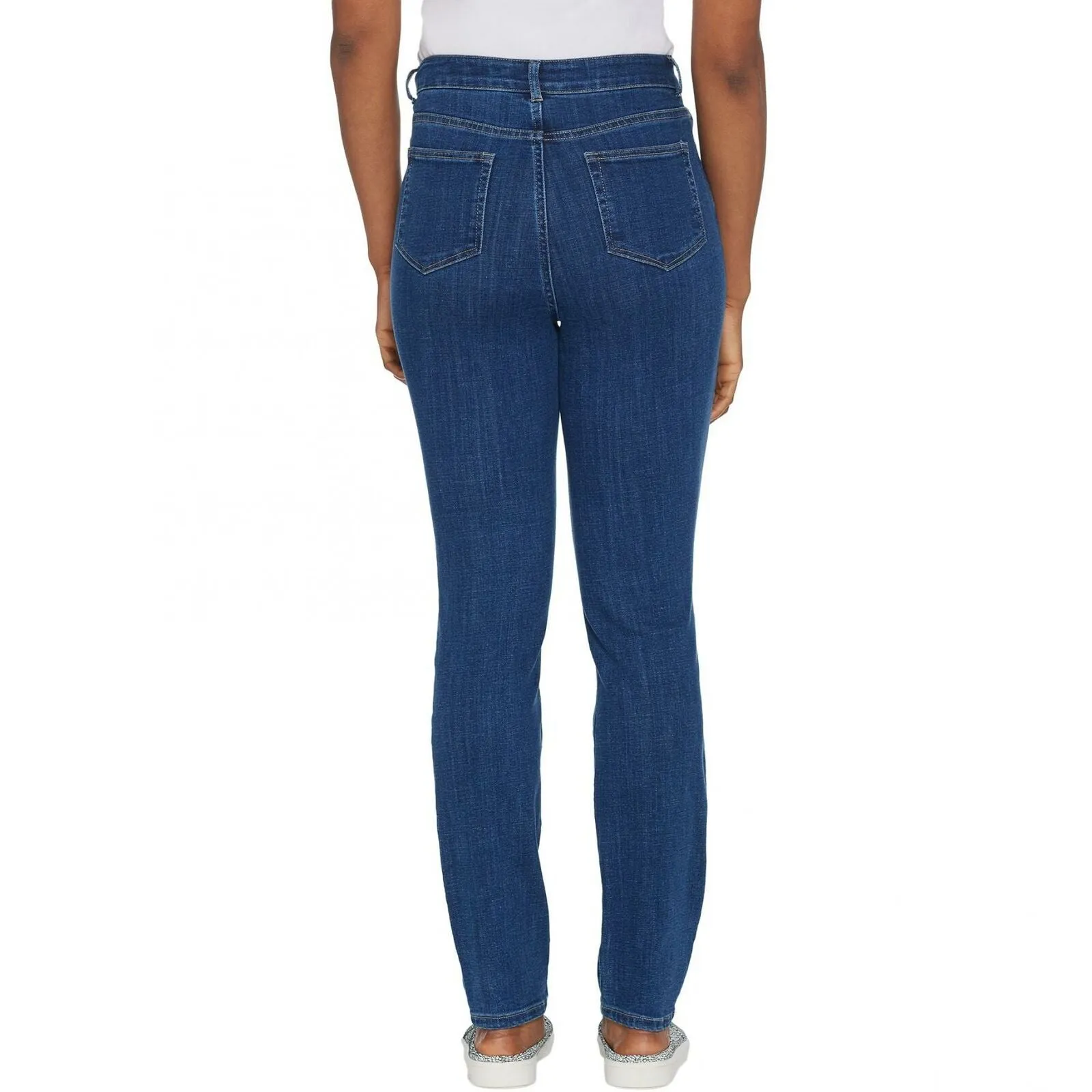 Logo by Lori Goldstein Petite Skinny High Waisted Jeans Medium Wash 14