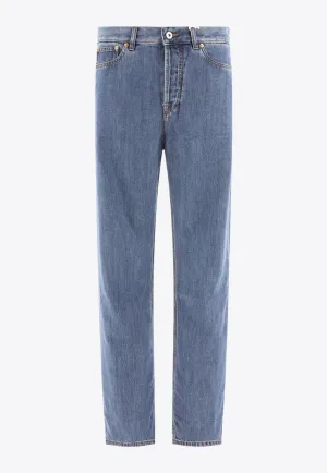 Logo-Patch Straight-Leg Jeans