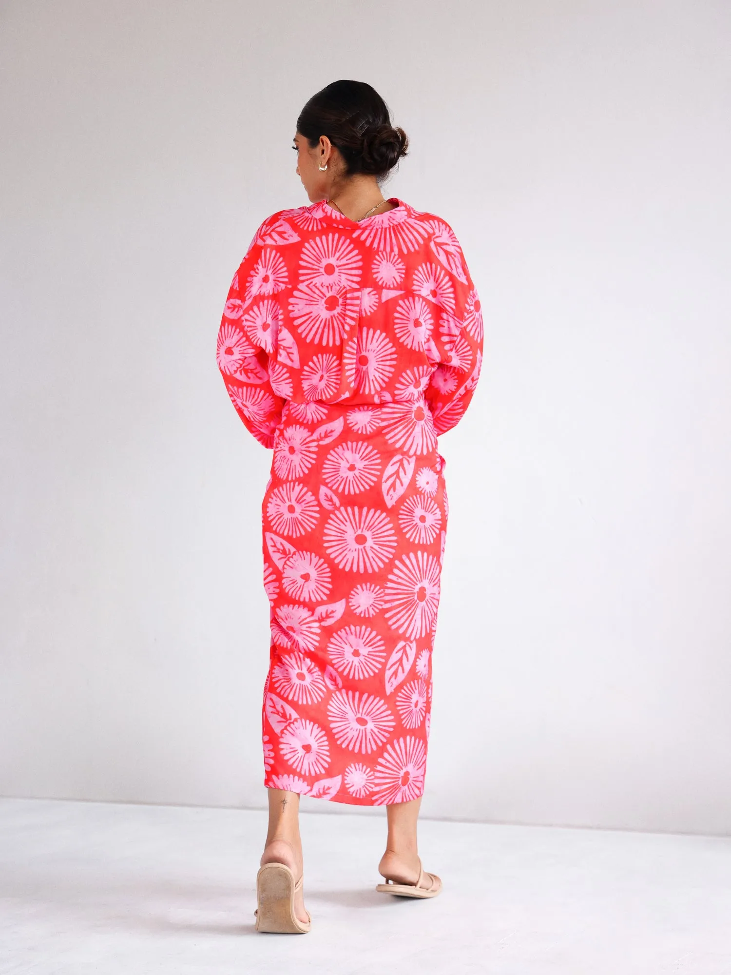Long Sleeved Printed Oversized Shirt