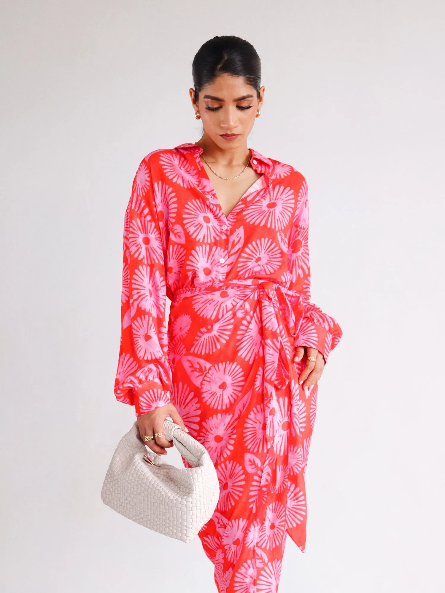 Long Sleeved Printed Oversized Shirt
