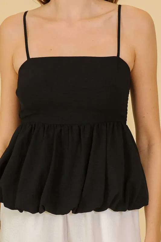 Loveable Favorite Bubble Hem Peplum Top