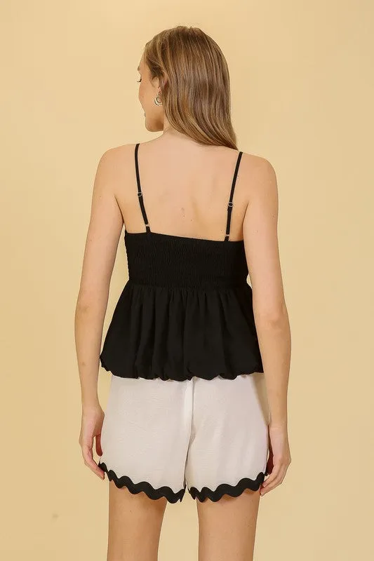 Loveable Favorite Bubble Hem Peplum Top