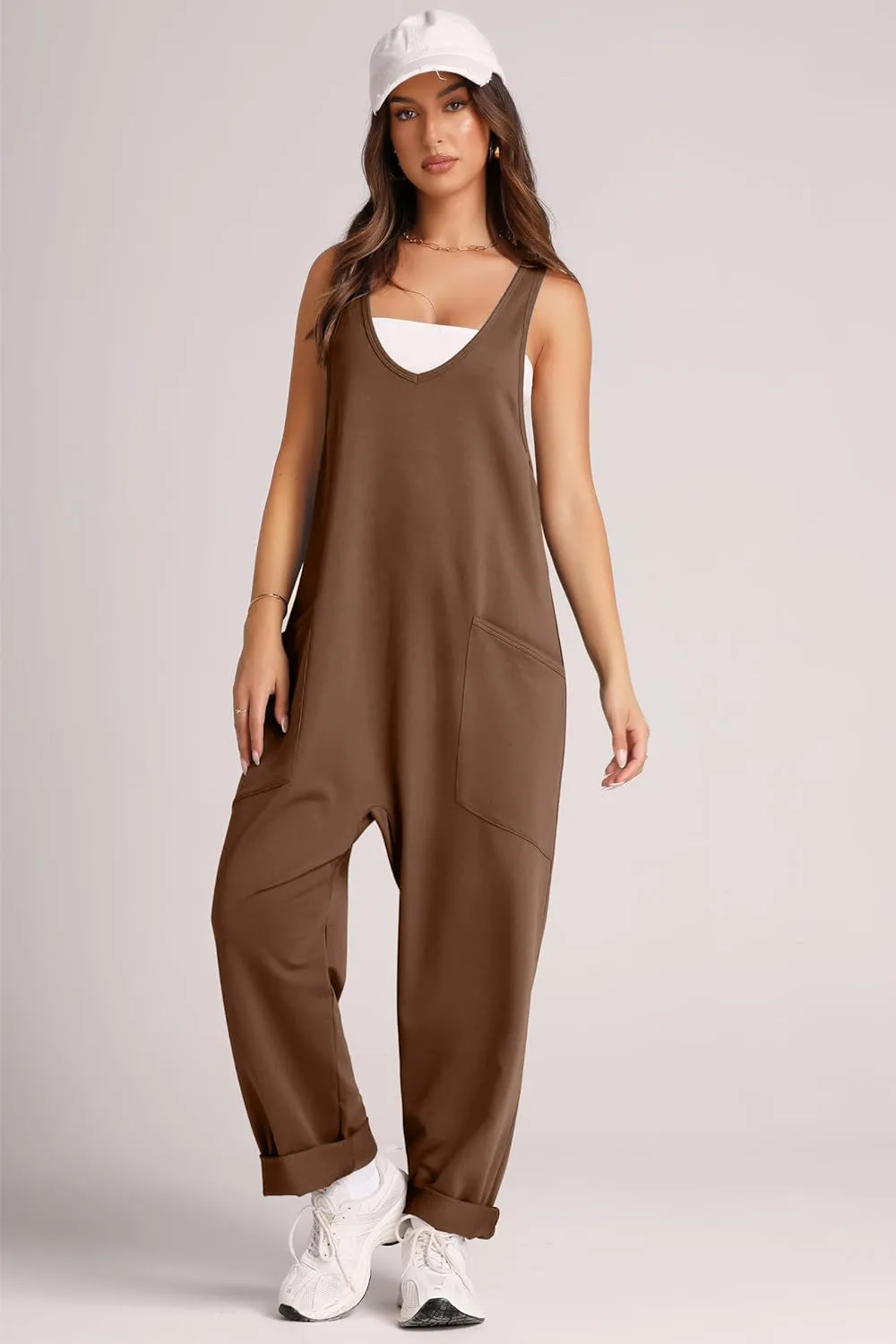 Lovelet V-Neck Wide Strap Overalls