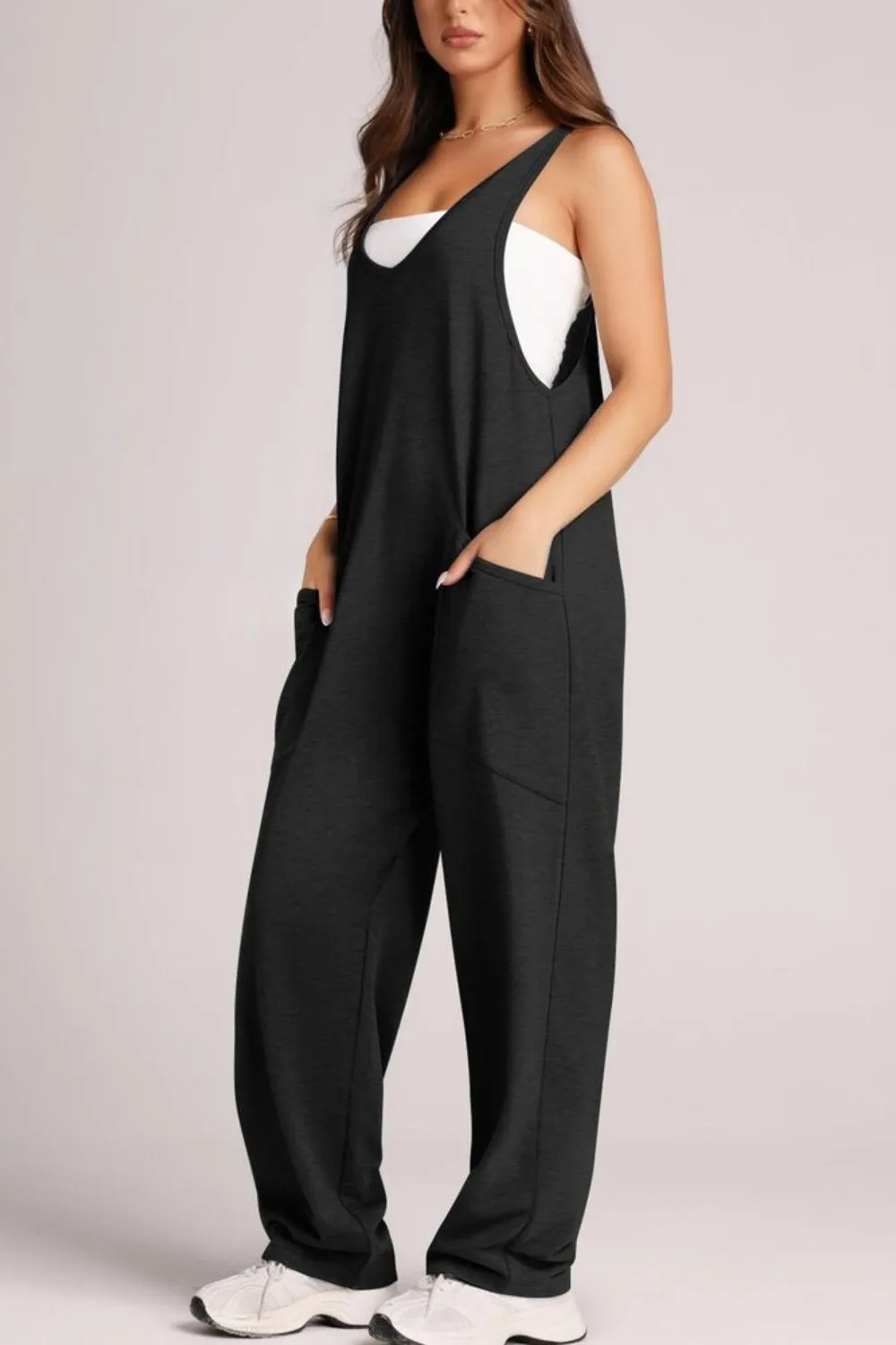 Lovelet V-Neck Wide Strap Overalls