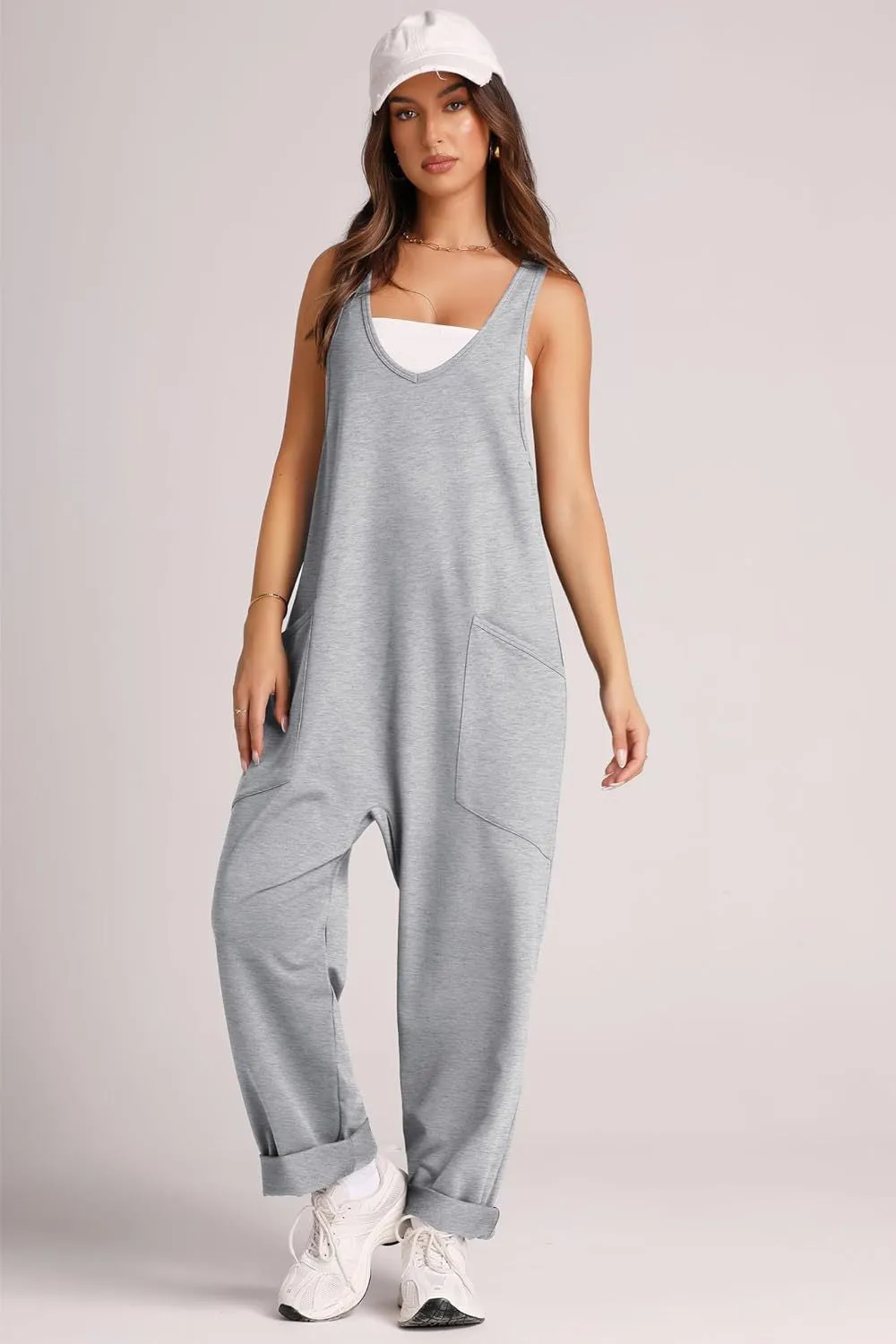 Lovelet V-Neck Wide Strap Overalls