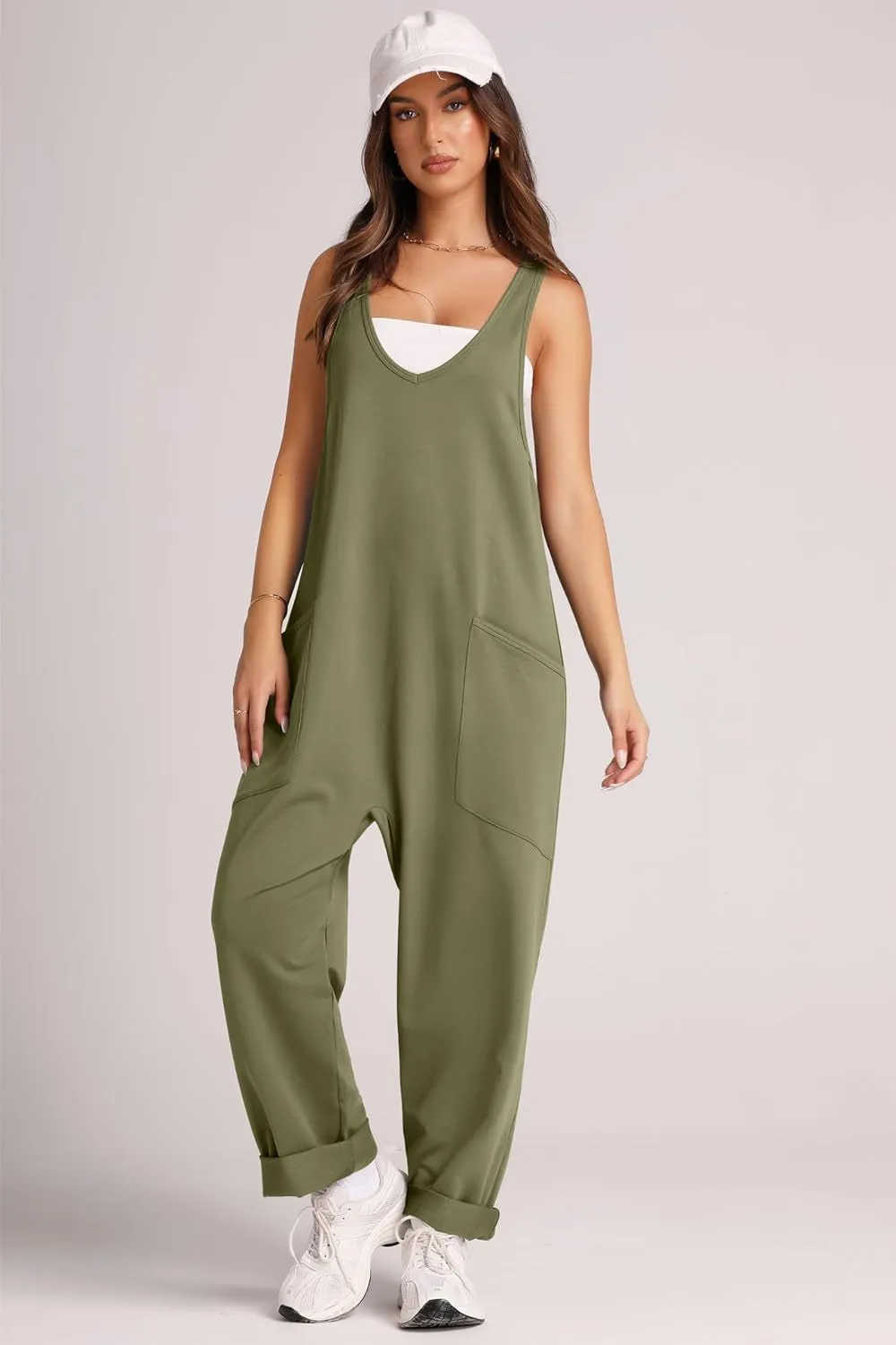 Lovelet V-Neck Wide Strap Overalls