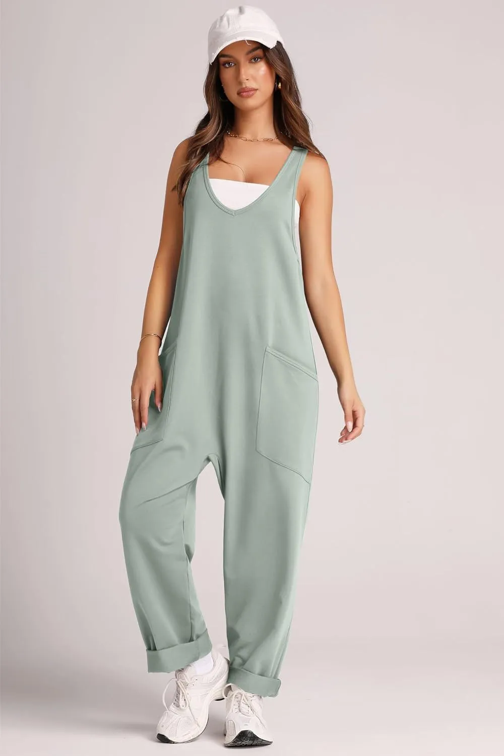 Lovelet V-Neck Wide Strap Overalls