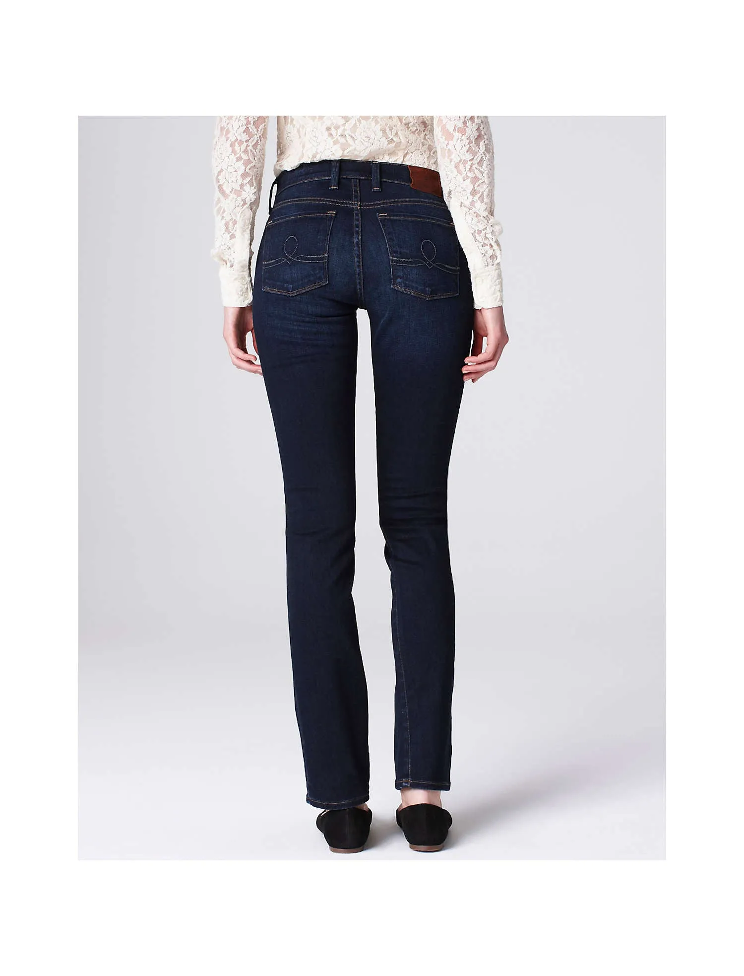 Lucky Brand 7W11421 Sofia Straight Dark Wash Denim Jeans Size 4/27